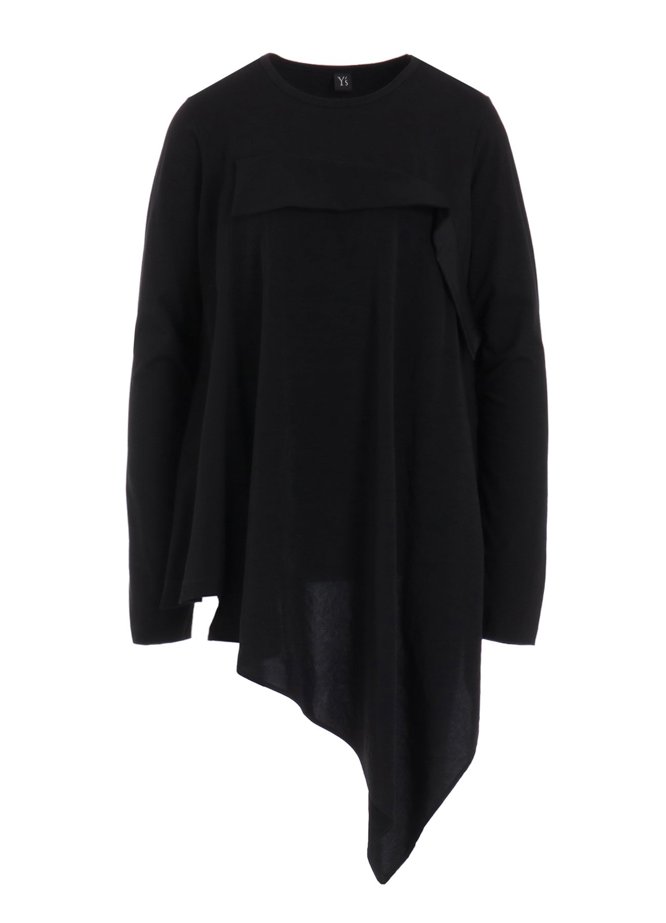 CREPE de CHINE/COTTON JERSEY COMBINATION LONG SLEEEVE T