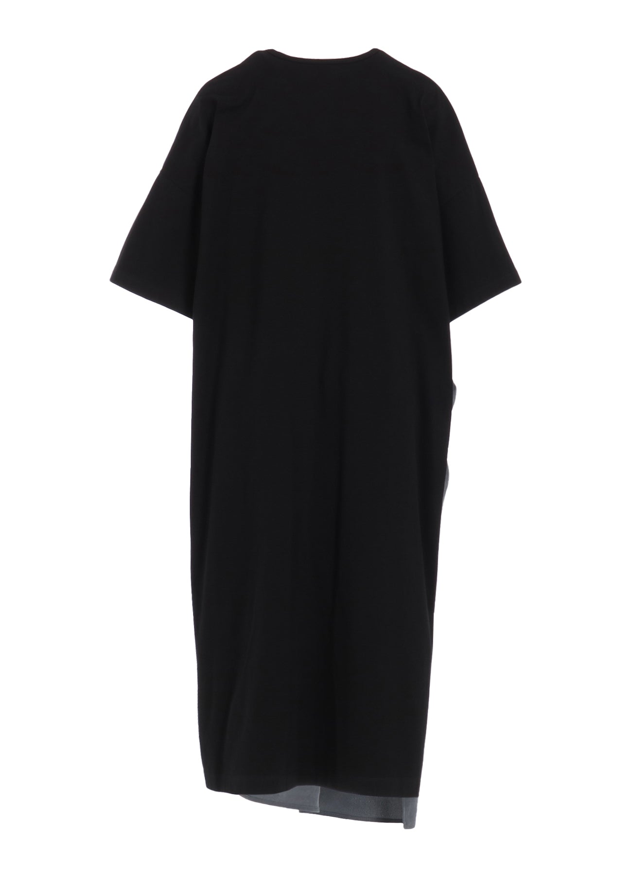 CREPE de CHINE/COTTON JERSEY COMBINATION HALF SLEEVE DRESS