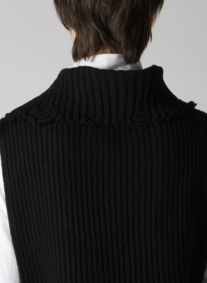 LAMB WOOL DAMAGED KNIT VEST