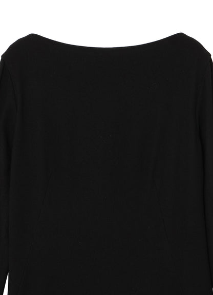 W/RY GAUZE WASHER COLLARLESS DRESS
