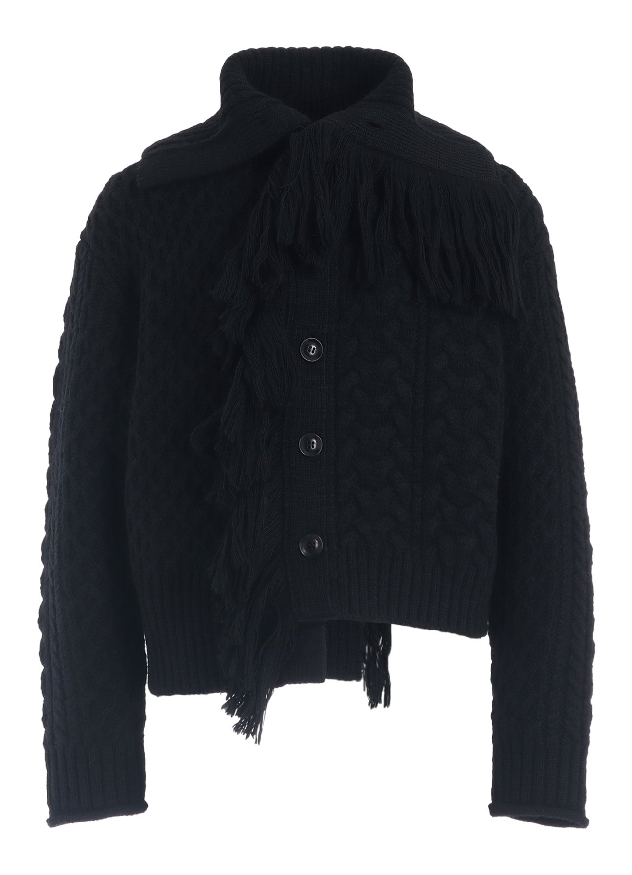 CABLE/FRINGE CARDIGAN