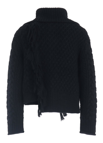 CABLE/FRINGE CARDIGAN