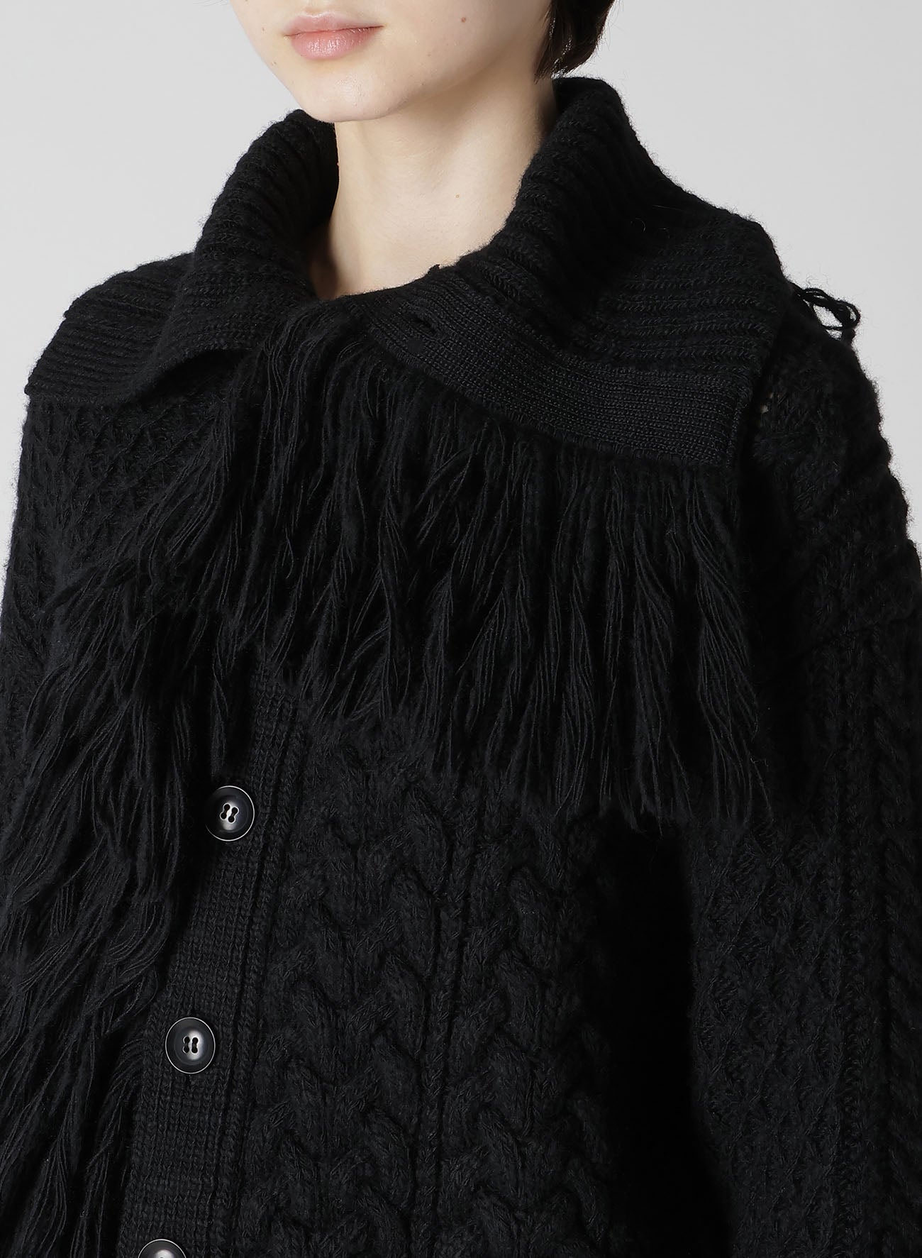 CABLE/FRINGE CARDIGAN