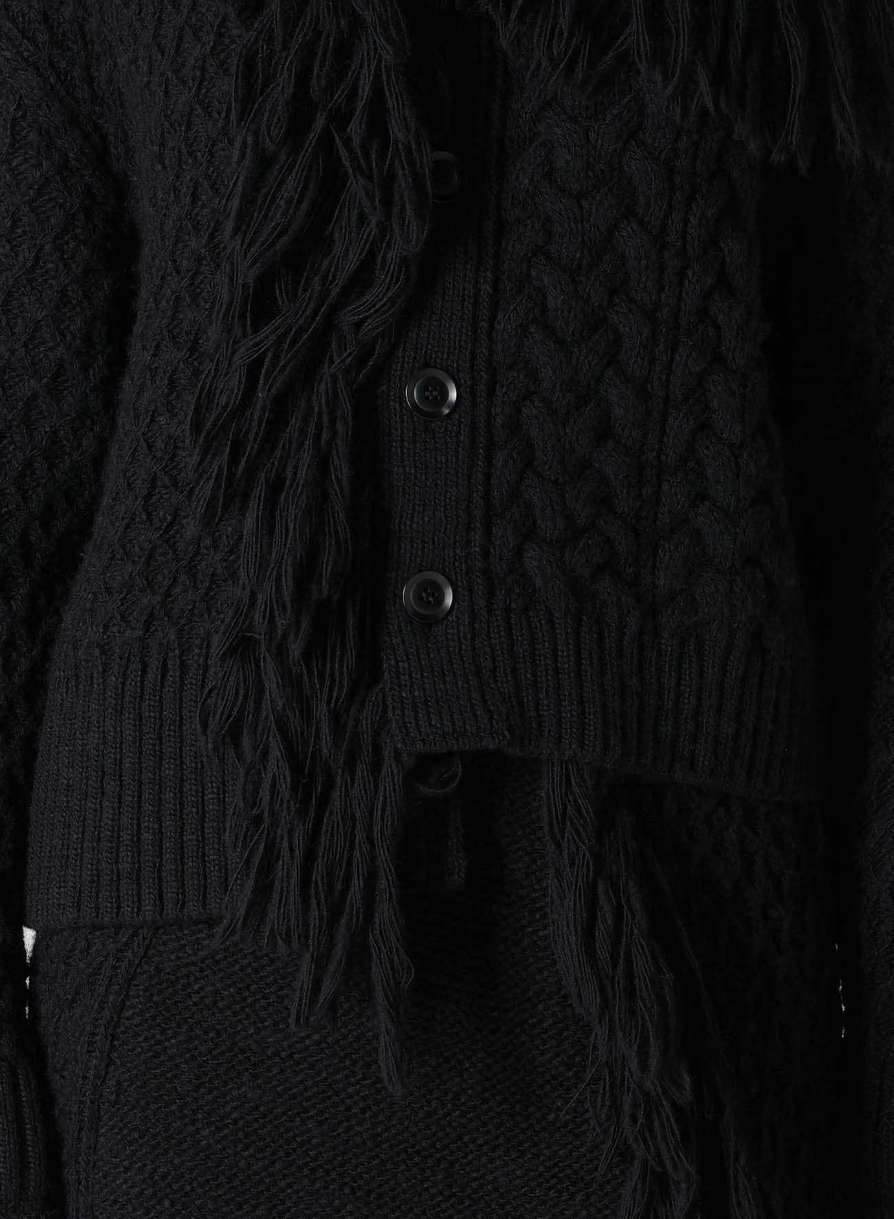 CABLE/FRINGE CARDIGAN