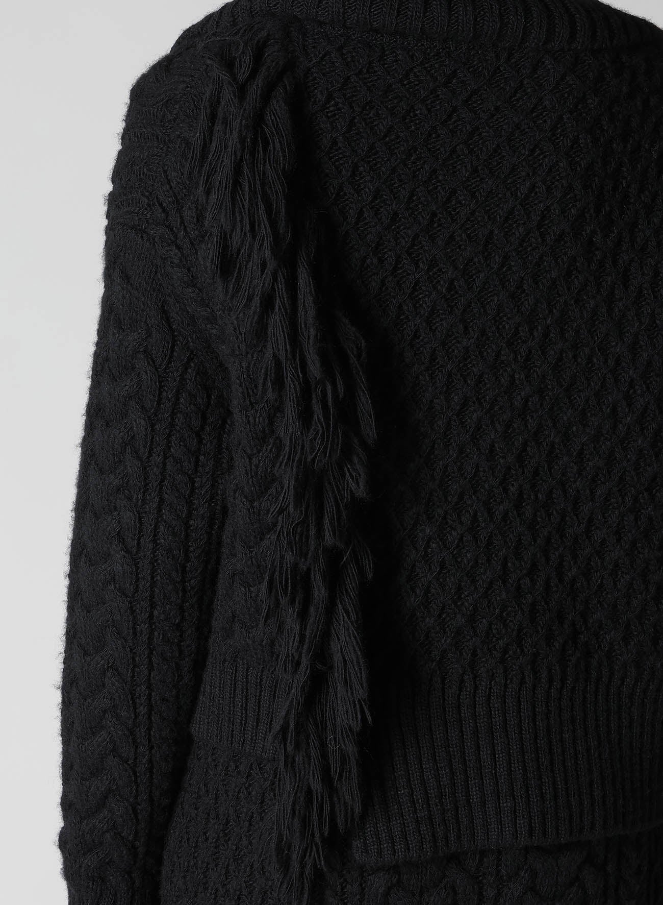 CABLE/FRINGE CARDIGAN