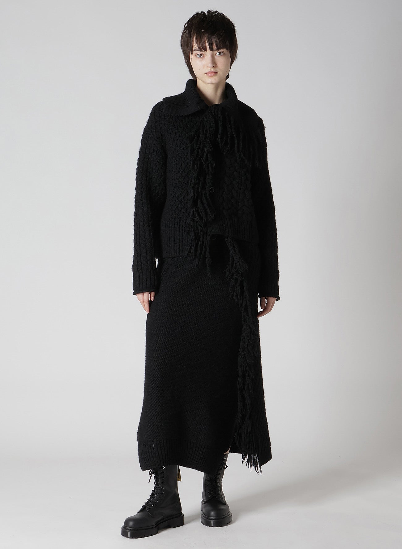 CABLE/FRINGE CARDIGAN