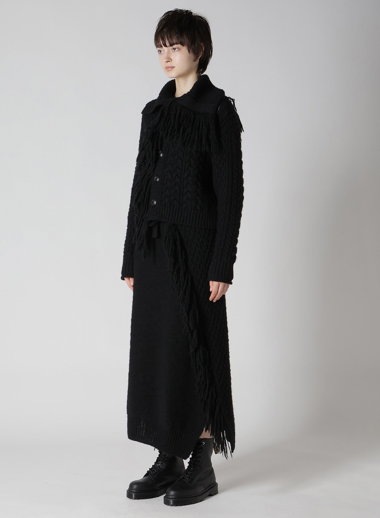 CABLE/FRINGE CARDIGAN