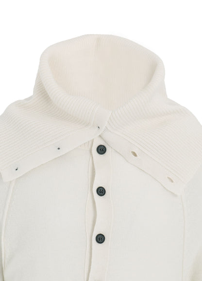 REVERSE STITCHES SIDE DRAPE CARDIGAN