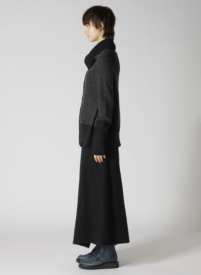 REVERSE STITCHES SIDE DRAPE CARDIGAN