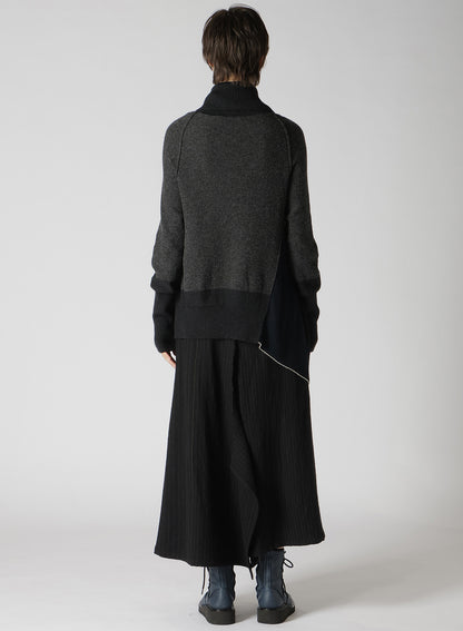 REVERSE STITCHES SIDE DRAPE CARDIGAN