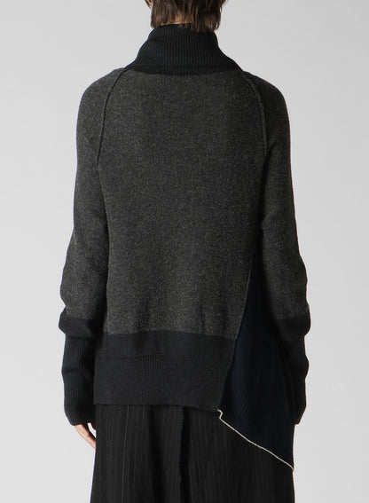REVERSE STITCHES SIDE DRAPE CARDIGAN