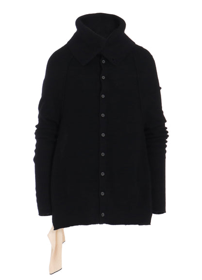 REVERSE STITCHES SIDE DRAPE CARDIGAN