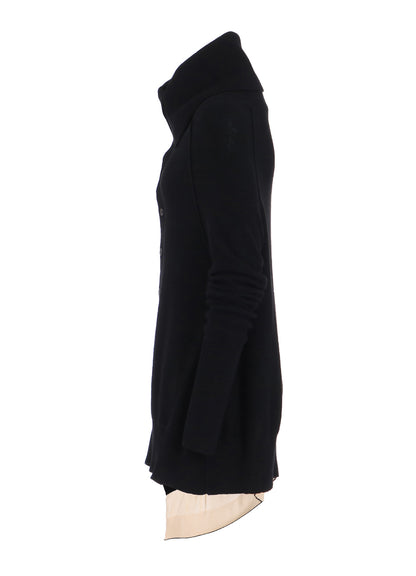 REVERSE STITCHES SIDE DRAPE CARDIGAN