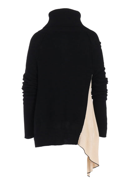 REVERSE STITCHES SIDE DRAPE CARDIGAN