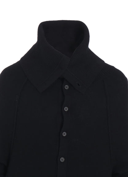 REVERSE STITCHES SIDE DRAPE CARDIGAN