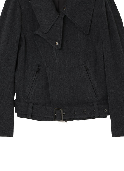 STRETCH FLANNEL BIKER JACKET