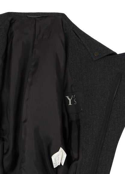 STRETCH FLANNEL BIKER JACKET