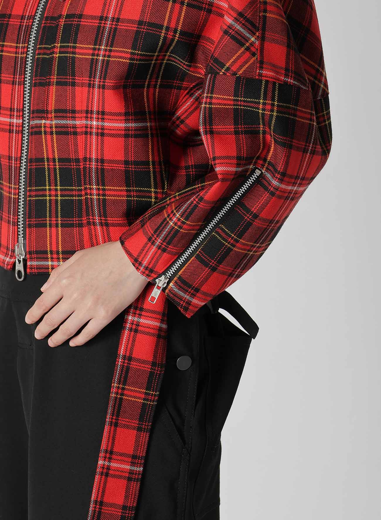 TARTAN CHECK PANEL BLOUSON