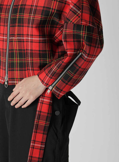 TARTAN CHECK PANEL BLOUSON
