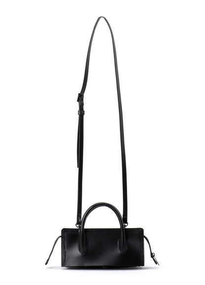 SEMI-GLOSS LEATHER CHOPPED SQUARE MINI BAG