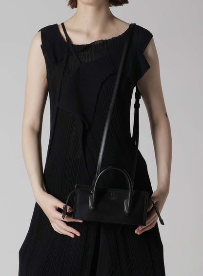 SEMI-GLOSS LEATHER CHOPPED SQUARE MINI BAG