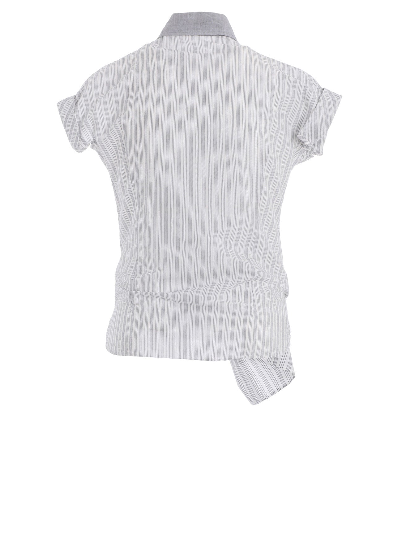 C/CU HARD TWISTED DOBBY STRIPE PLEATED SHIRT