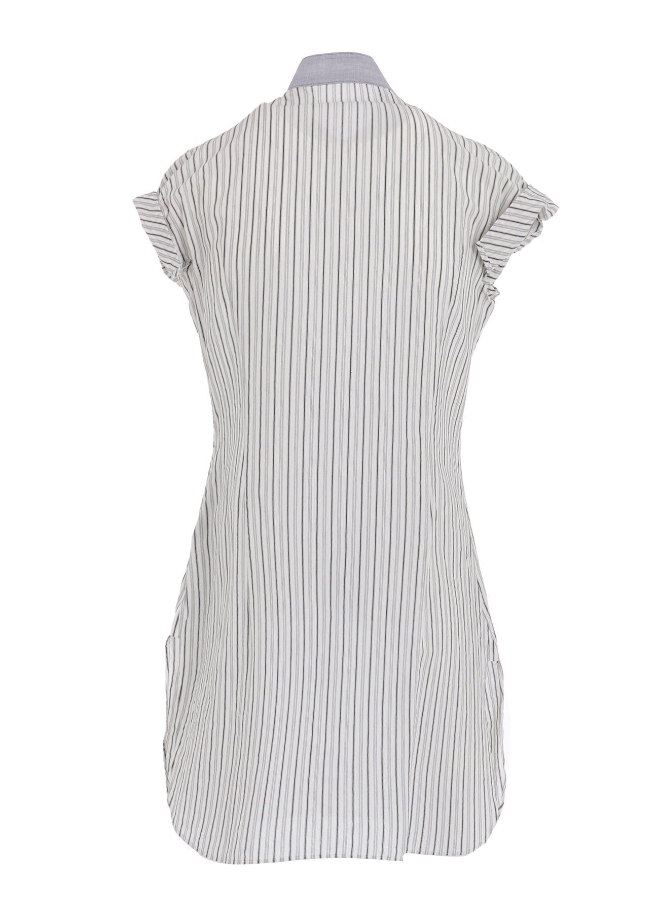 C/CU HARD TWISTED DOBBY STRIPE STAND COLLAR SHIRT