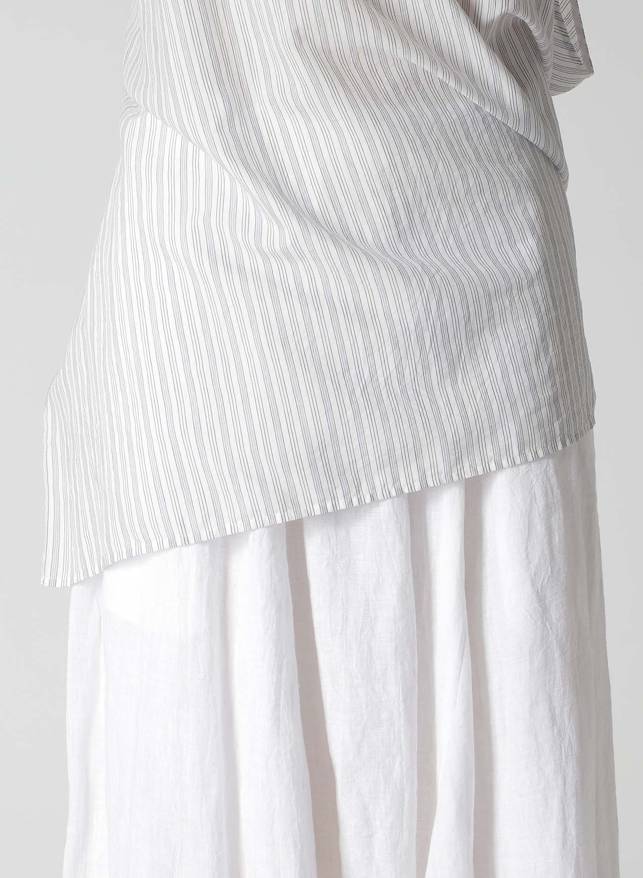 C/CU HARD TWISTED DOBBY STRIPE SLEEVELESS DRAPE SHIRT