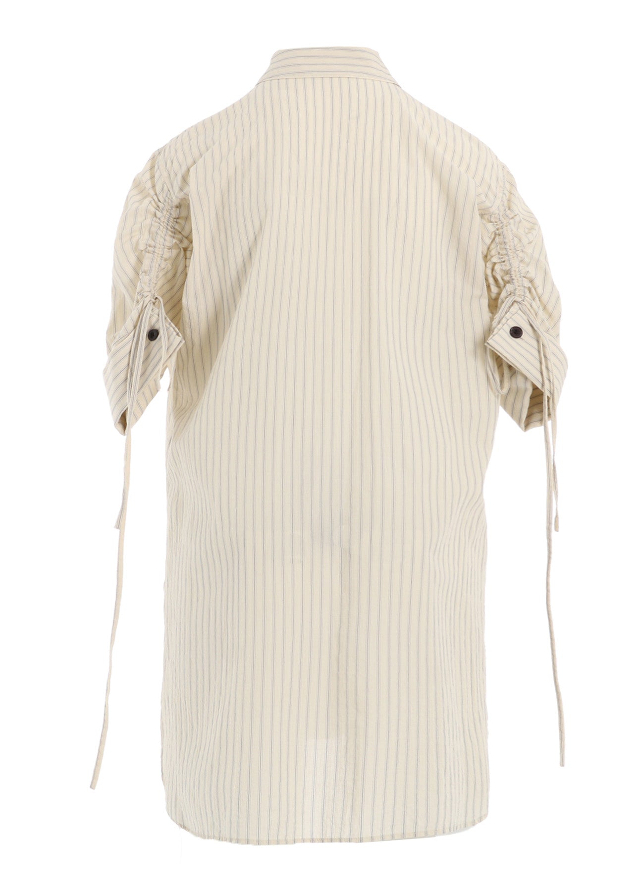 DOBBY STRIPE SHIRRING SLEEVE SHIRT