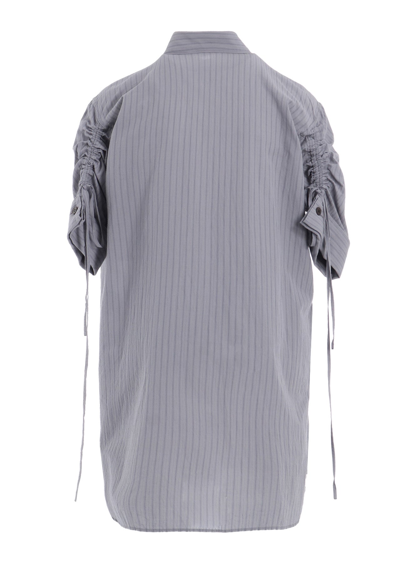 DOBBY STRIPE SHIRRING SLEEVE SHIRT