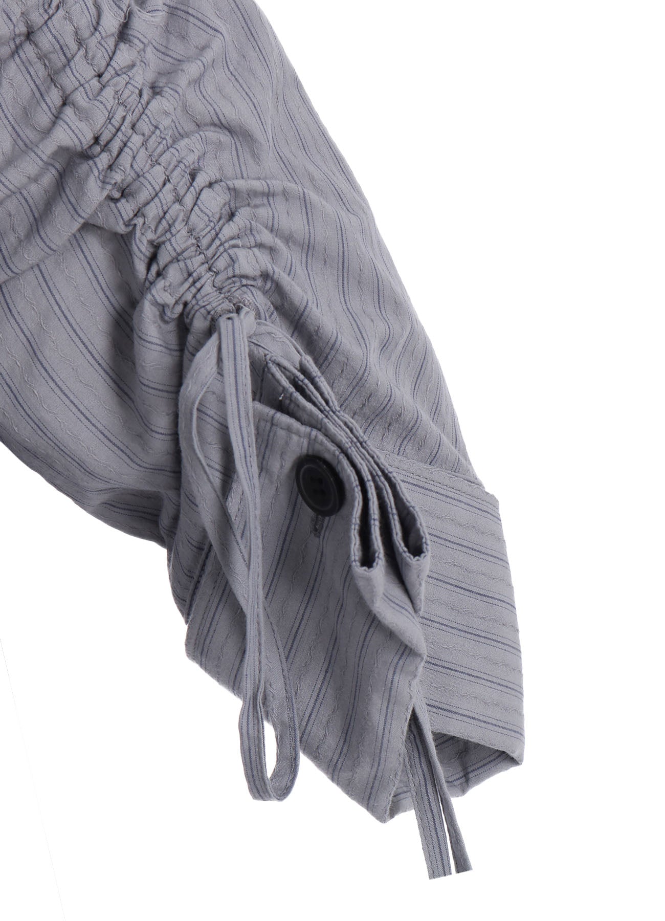 DOBBY STRIPE SHIRRING SLEEVE SHIRT