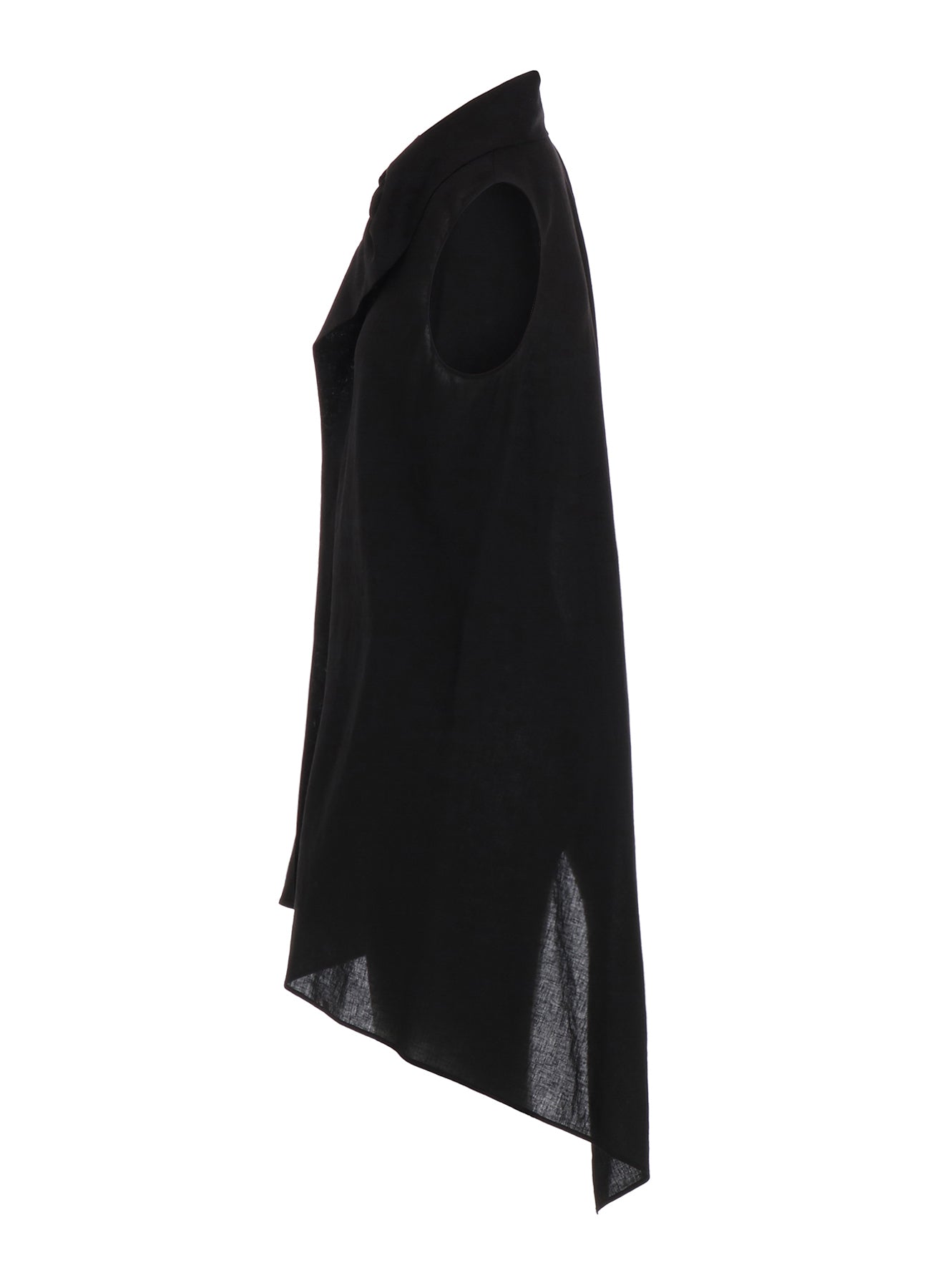 RAYON/LINEN SHEETING TIE STYLE SLEEVELESS BLOUSE