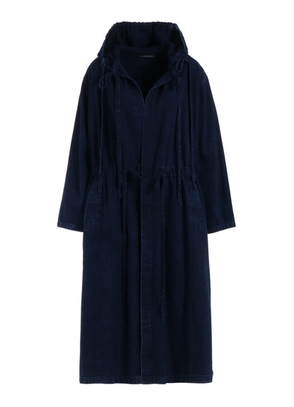 6OZ BLEACHED DENIM HOODIE COAT
