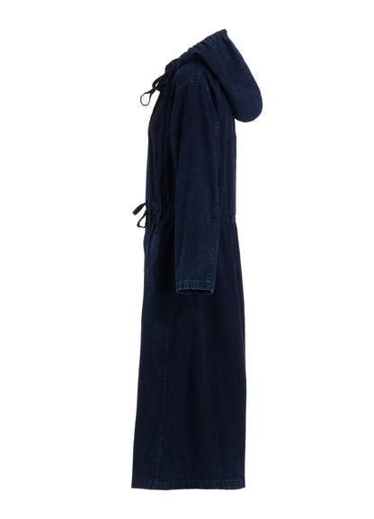 6OZ BLEACHED DENIM HOODIE COAT
