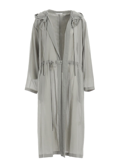 COTTON CHIFFON HOODIE COAT