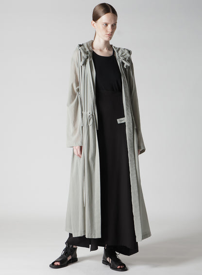 COTTON CHIFFON HOODIE COAT