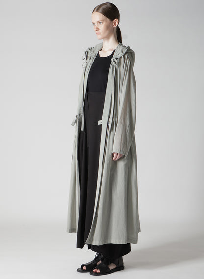 COTTON CHIFFON HOODIE COAT