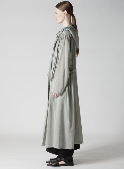 COTTON CHIFFON HOODIE COAT