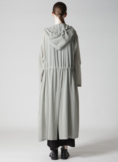 COTTON CHIFFON HOODIE COAT