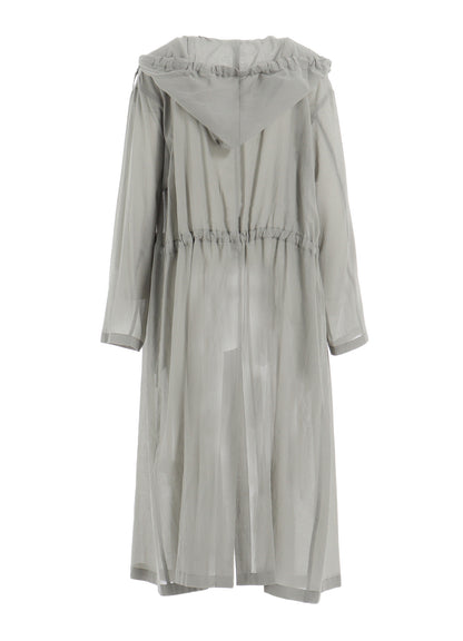 COTTON CHIFFON HOODIE COAT