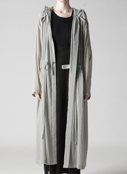 COTTON CHIFFON HOODIE COAT