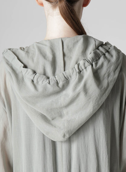 COTTON CHIFFON HOODIE COAT