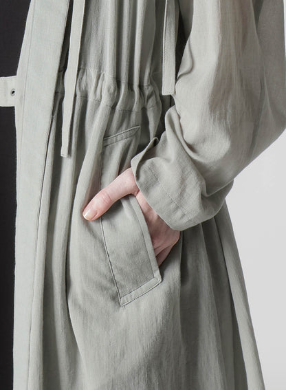 COTTON CHIFFON HOODIE COAT