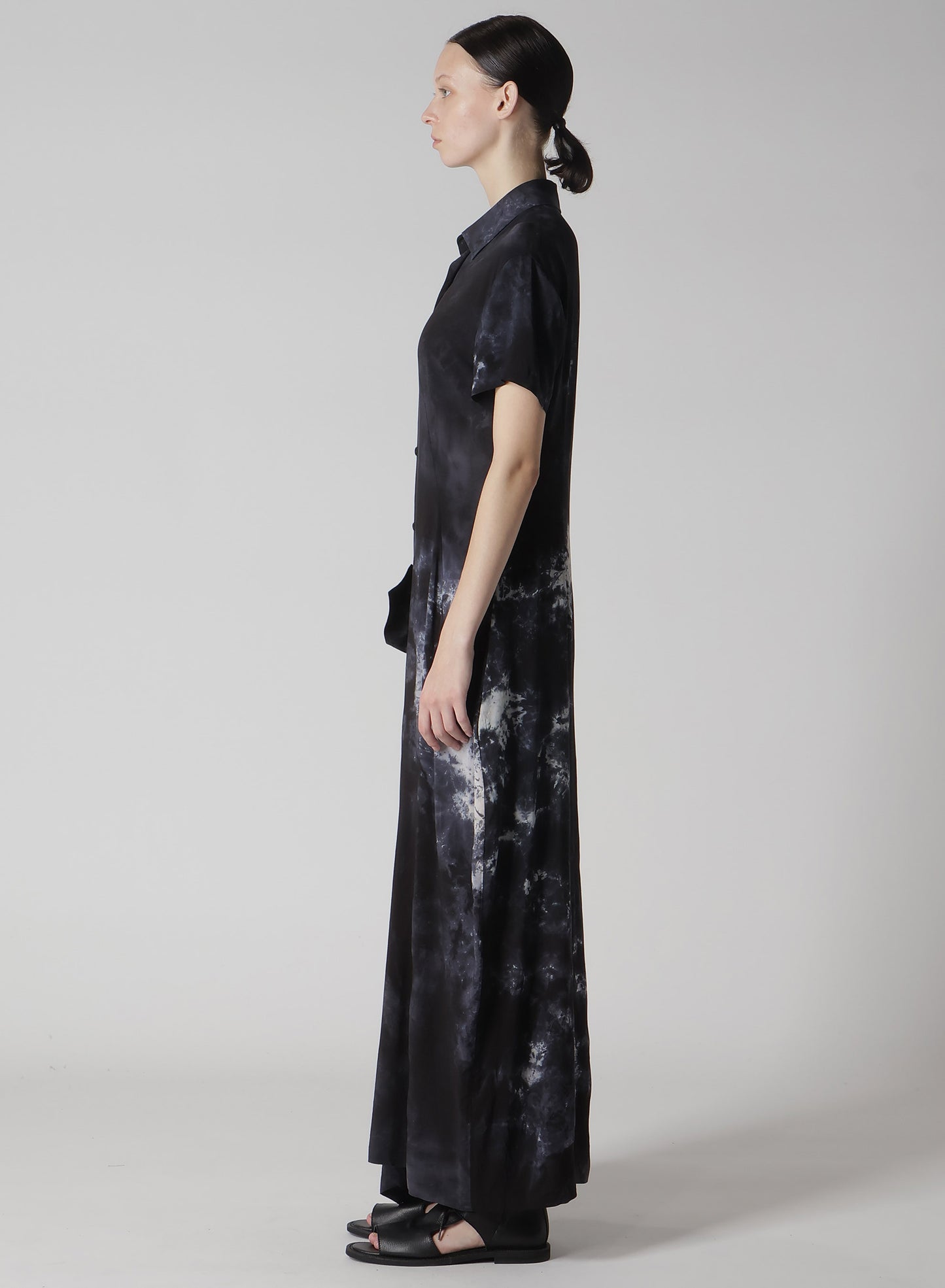 RAYON LAWN THRENE DYE RIGHT SIDE GATHERED DRESS