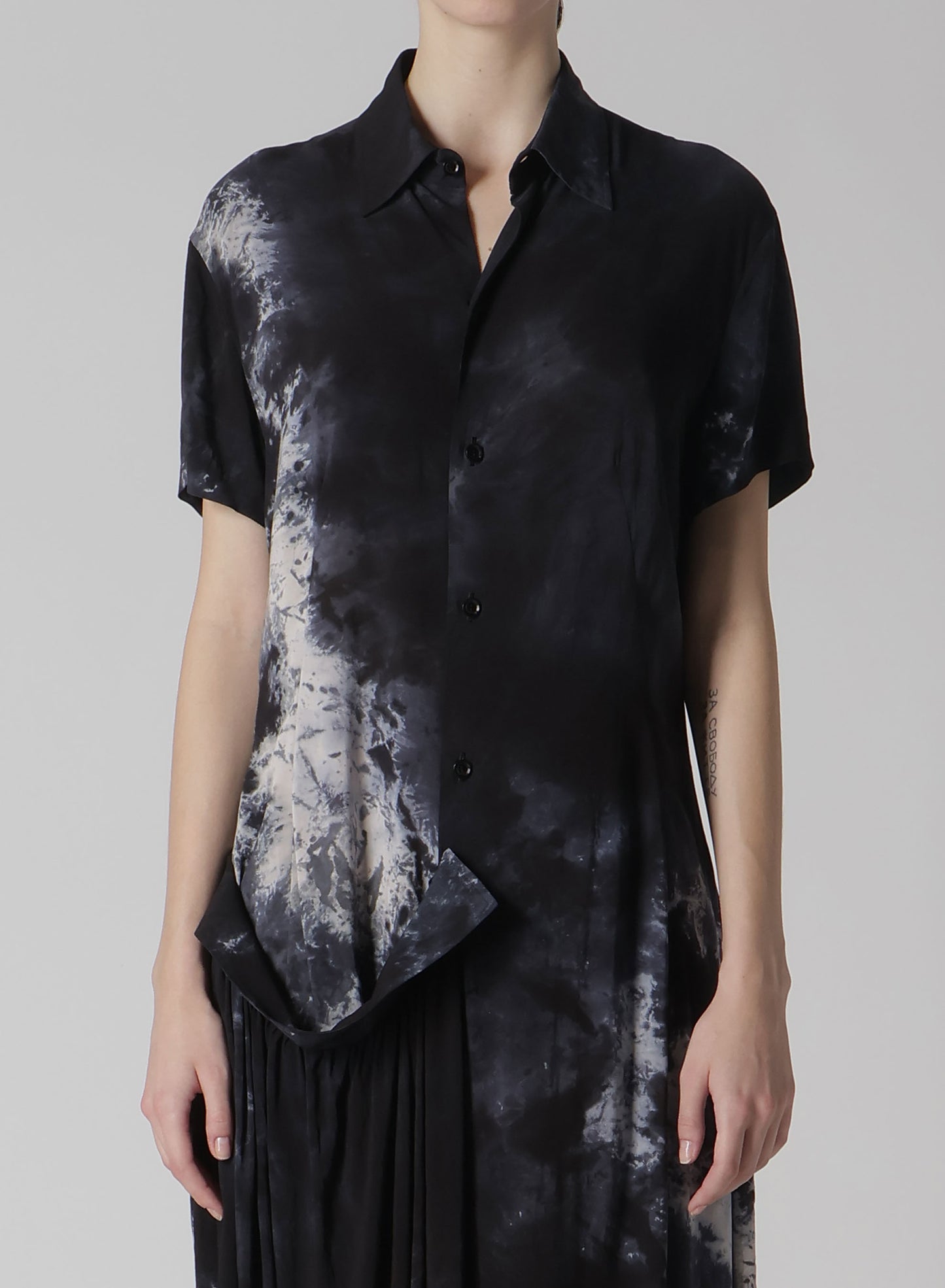 RAYON LAWN THRENE DYE RIGHT SIDE GATHERED DRESS