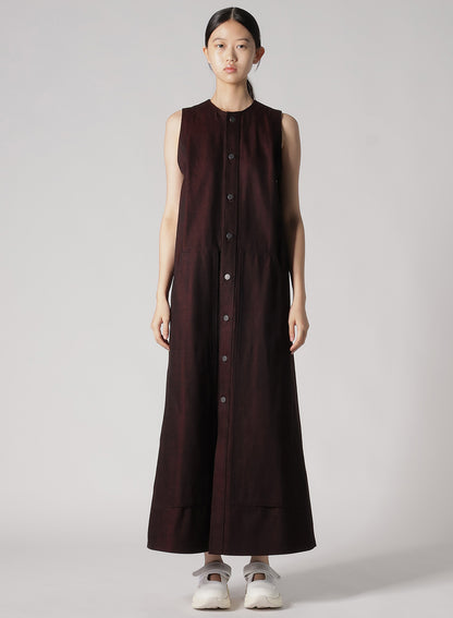 BACK RED BLACK DENIM FRONT OPEN DRESS