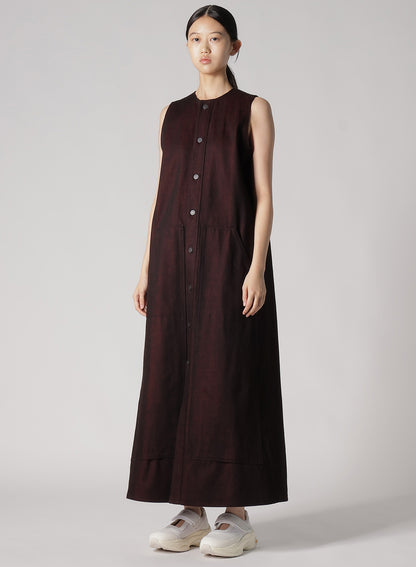 BACK RED BLACK DENIM FRONT OPEN DRESS