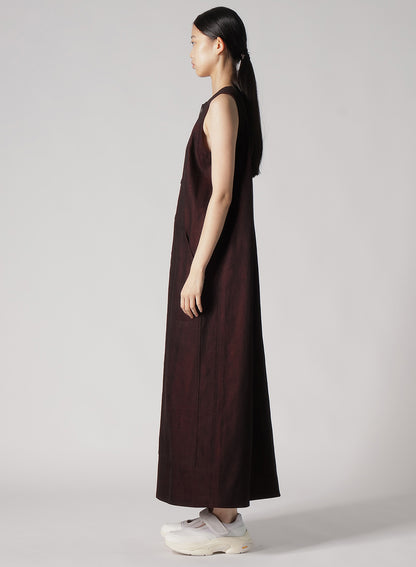 BACK RED BLACK DENIM FRONT OPEN DRESS