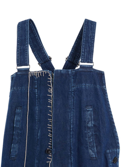 SPOTTED DENIM OVERALLS