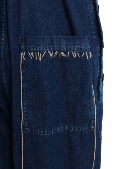 SPOTTED DENIM OVERALLS